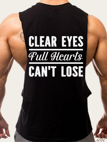 Clear Eyes, Full Heart, Can't Lose Men's Tank Loose Side Slit Shirt Sleeveless Summer Hot Cotton Shirt For Texans
