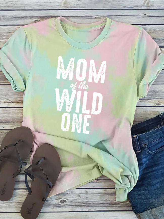 Mom Of the Wild Boutique Oversized Boyfriend Tie Dye Tee Couture Fashion