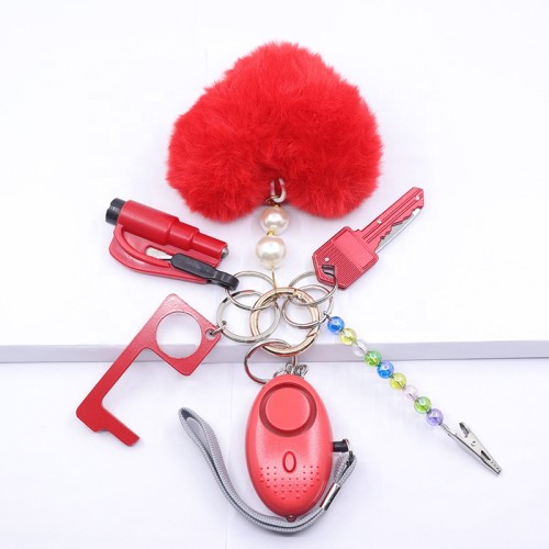 Verified self defense keychain manufacturer wholesale women self defense alarm keychain accessories set survival for women