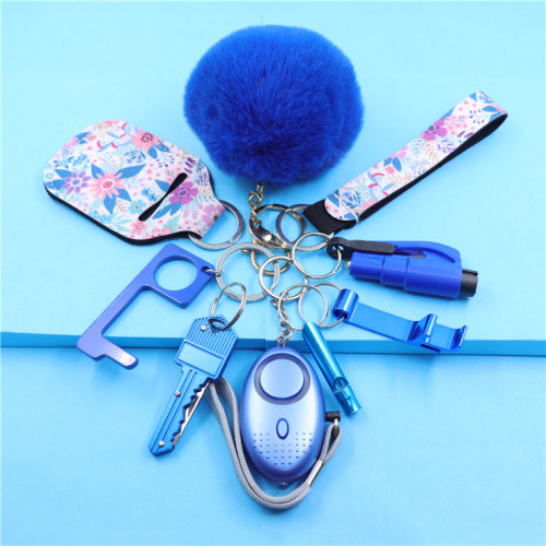 Verified self defense keychain manufacturer wholesale women self defense alarm keychain accessories set survival for women