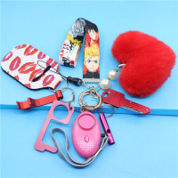 Verified self defense keychain manufacturer wholesale women self defense alarm keychain accessories set survival for women
