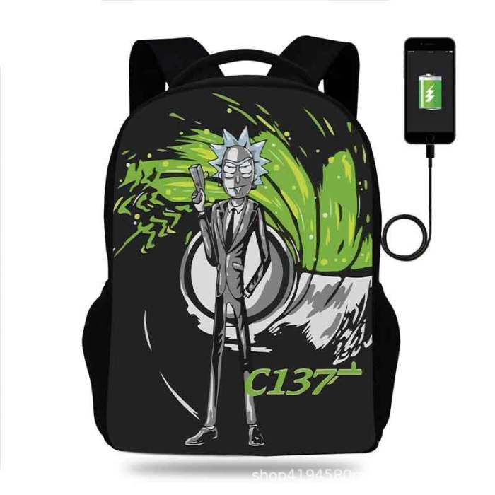 Rick and Morty Cartoon Children School Bag Backpack BB-004