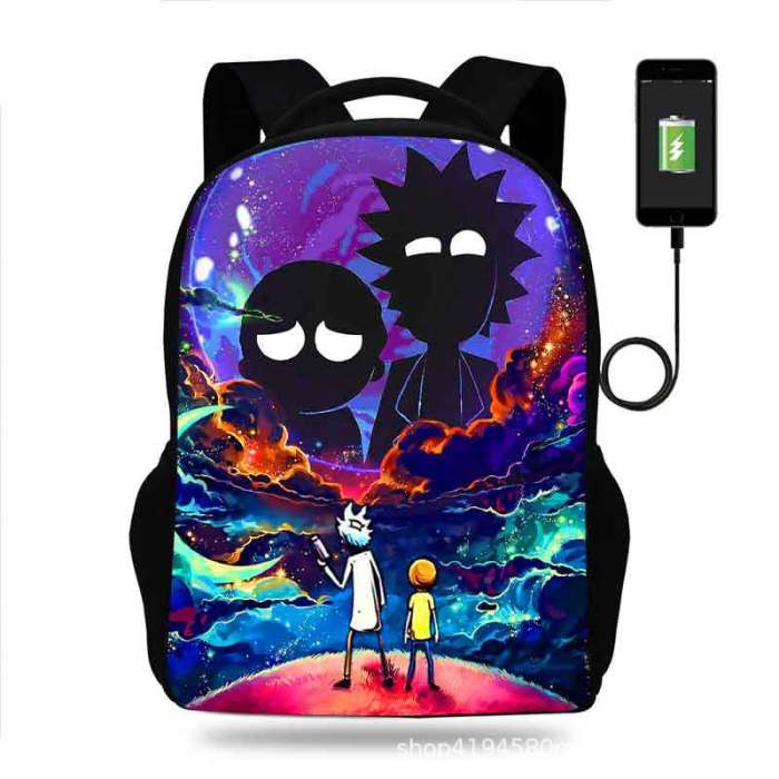 Rick and Morty Cartoon Children School Bag Backpack BB-004