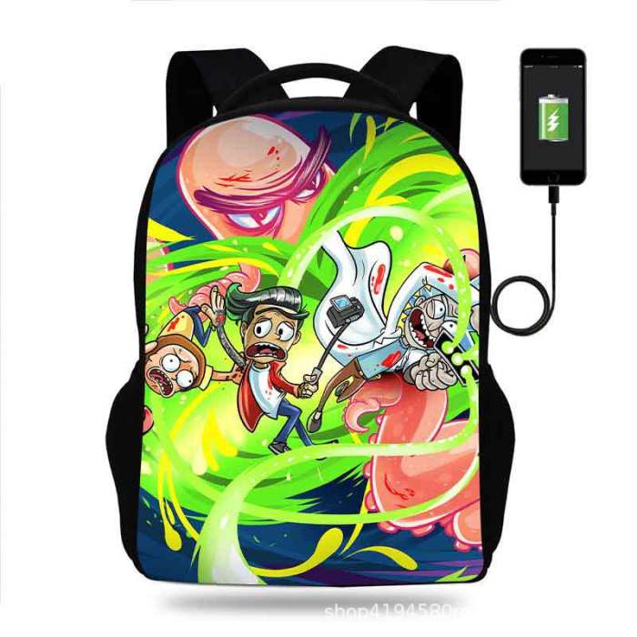 Rick and Morty Cartoon Children School Bag Backpack BB-004