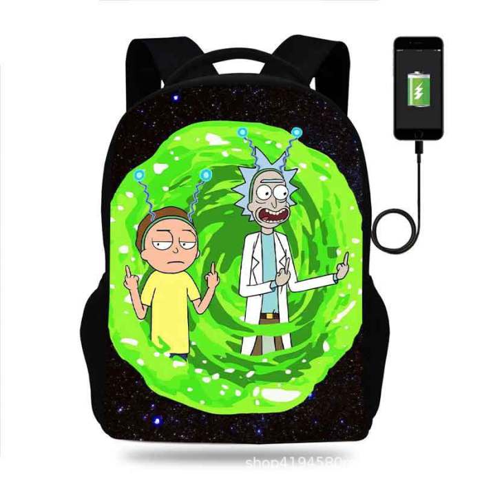 Rick and Morty Cartoon Children School Bag Backpack BB-004