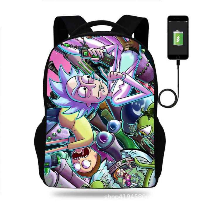 Rick and Morty Cartoon Children School Bag Backpack BB-004