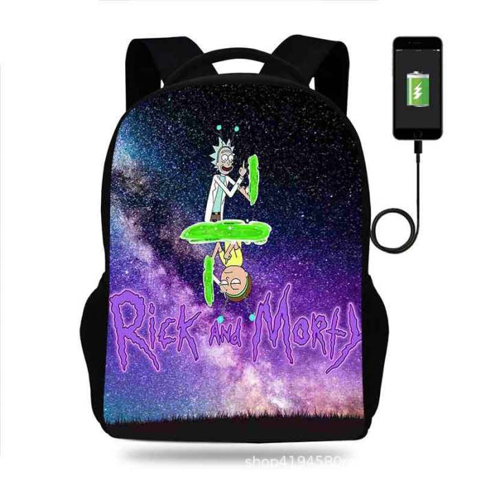 Rick and Morty Cartoon Children School Bag Backpack BB-004