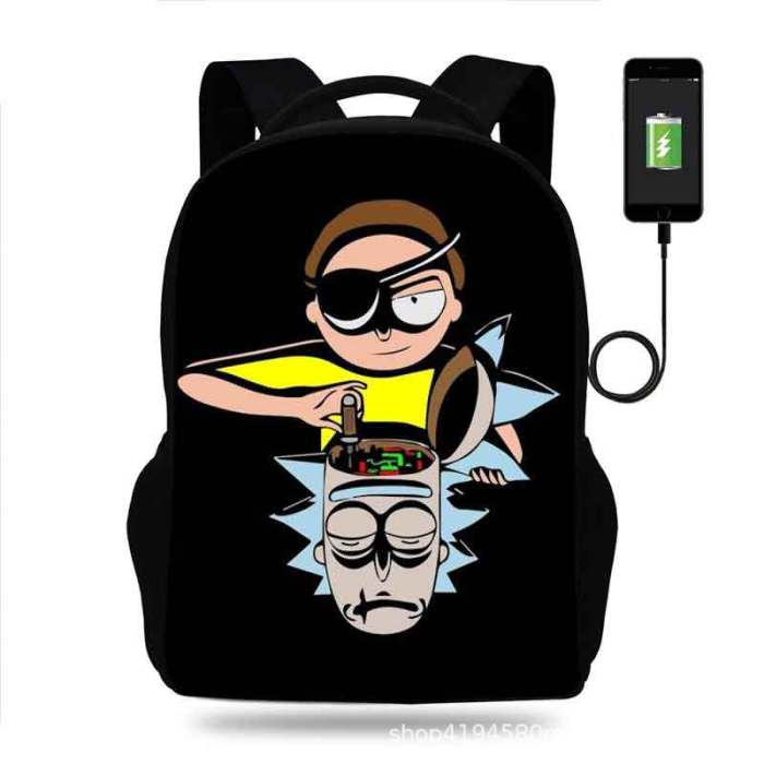 Rick and Morty Cartoon Children School Bag Backpack BB-004