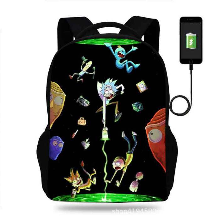 Rick and Morty Cartoon Children School Bag Backpack BB-004