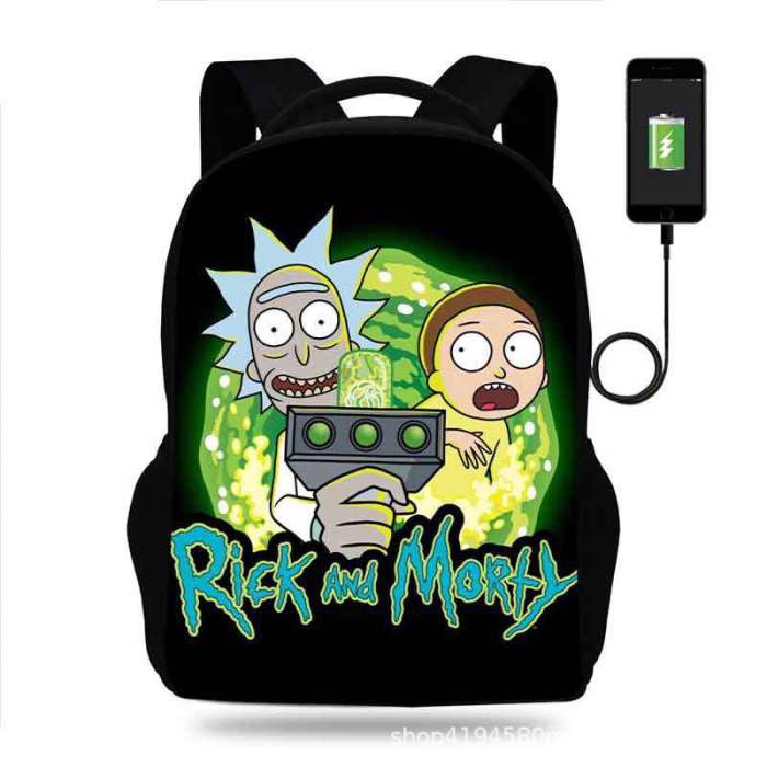 Rick and Morty Cartoon Children School Bag Backpack BB-004