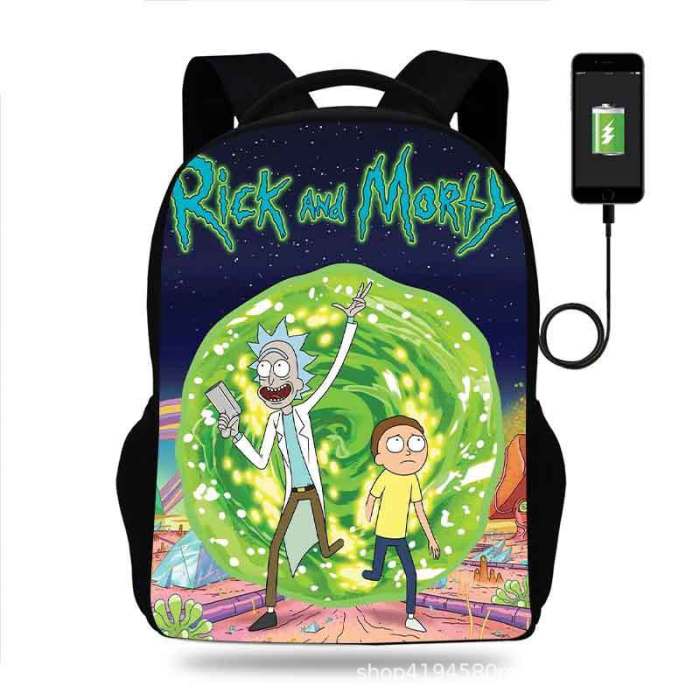 Rick and Morty Cartoon Children School Bag Backpack BB-004