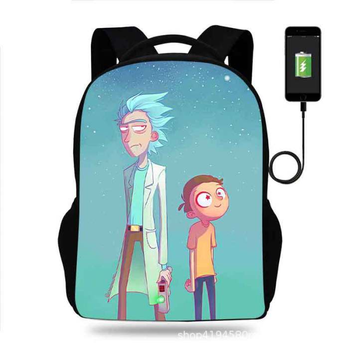 Rick and Morty Cartoon Children School Bag Backpack BB-004