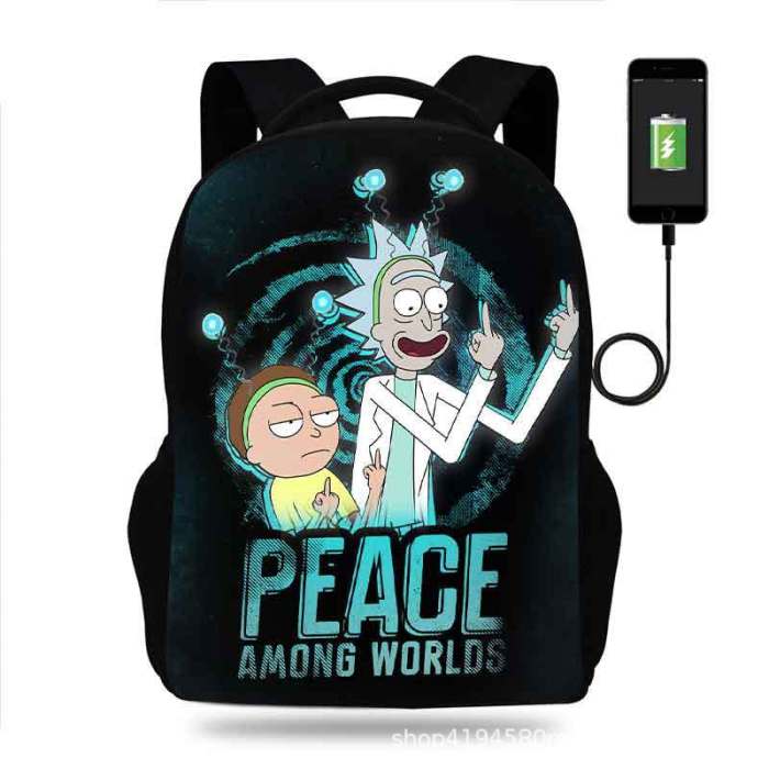 Rick and Morty Cartoon Children School Bag Backpack BB-004