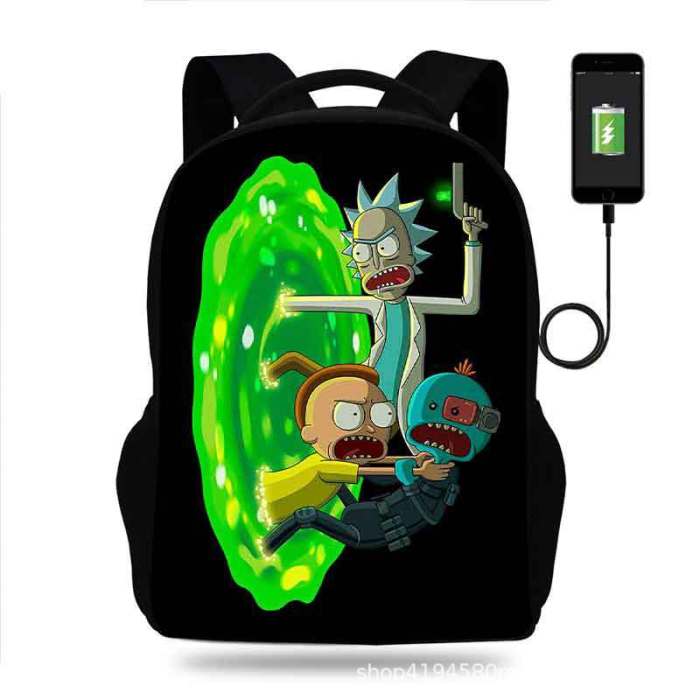 Rick and Morty Cartoon Children School Bag Backpack BB-004