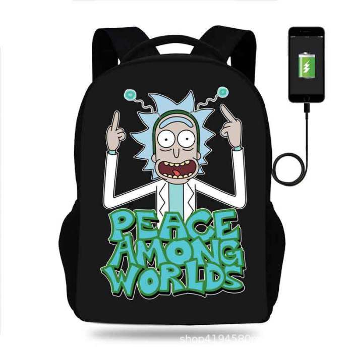 Rick and Morty Cartoon Children School Bag Backpack BB-004