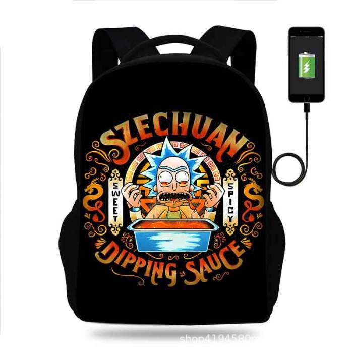 Rick and Morty Cartoon Children School Bag Backpack BB-004