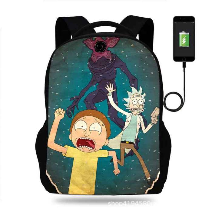 Rick and Morty Cartoon Children School Bag Backpack BB-004