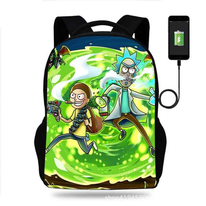 Rick and Morty Cartoon Children School Bag Backpack BB-004