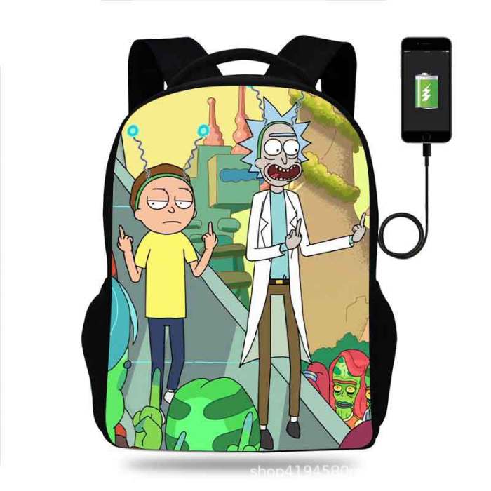 Rick and Morty Cartoon Children School Bag Backpack BB-004