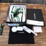 Chanel 2022 Ladies High Top New Casual Sneakers Laces Original Box