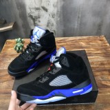 Air Jordan 5 Men's Retro Black and Blue Racing Blue with Original Box