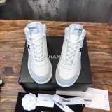 Chanel 2022 Ladies High Top New Casual Sneakers Laces Original Box