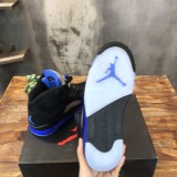 Air Jordan 5 Men's Retro Black and Blue Racing Blue with Original Box