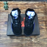 Air Jordan 5 Men's Retro Black and Blue Racing Blue with Original Box