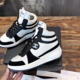 Chanel 2022 Ladies High Top New Casual Sneakers Laces Original Box