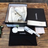 Chanel 2022 Ladies High Top New Casual Sneakers Laces Original Box