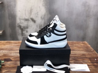 Chanel 2022 Ladies High Top New Casual Sneakers Laces Original Box