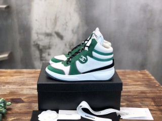 Chanel 2022 Ladies High Top New Casual Sneakers Laces Original Box