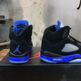 Air Jordan 5 Men's Retro Black and Blue Racing Blue with Original Box