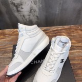 Chanel 2022 Ladies High Top New Casual Sneakers Laces Original Box