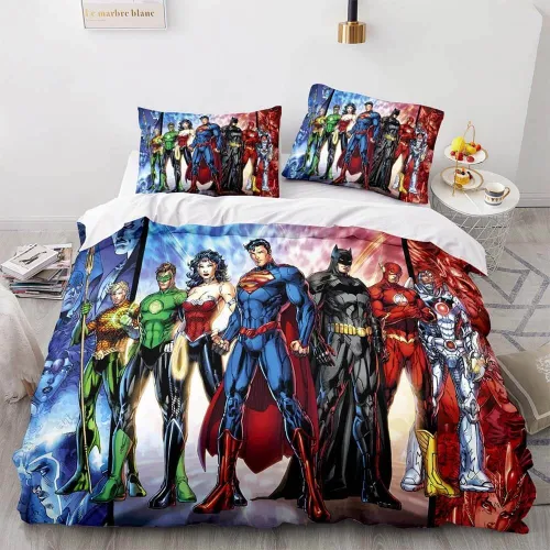  Justice League Bedding Set Quilt Duvet Cover Throw Bedding Sets