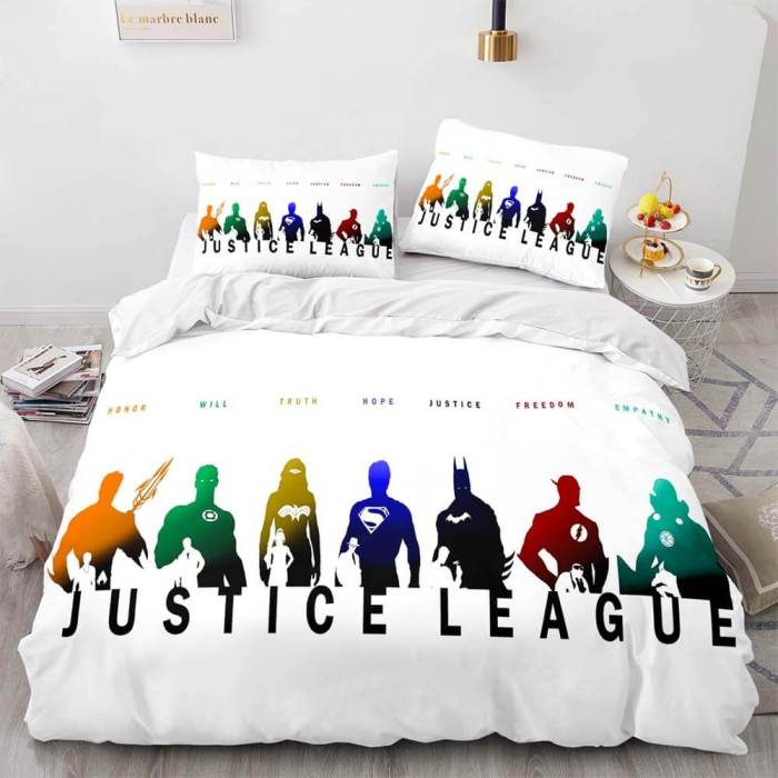  Justice League Bedding Set Quilt Duvet Cover Throw Bedding Sets