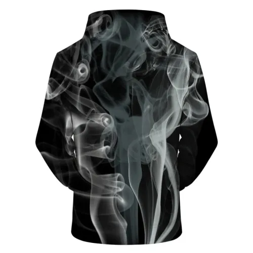 3D White Smoke Pattern Hoodie