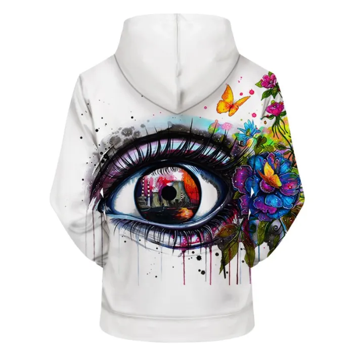 3D Colorful Big Eye Printed Hoodie