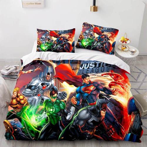 Disney Justice League Bedding Set Quilt Duvet Cover Throw Bedding Sets