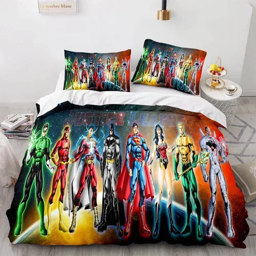 Justice League Bedding Set Throw Quilt Duvet Cover Bedding Sets