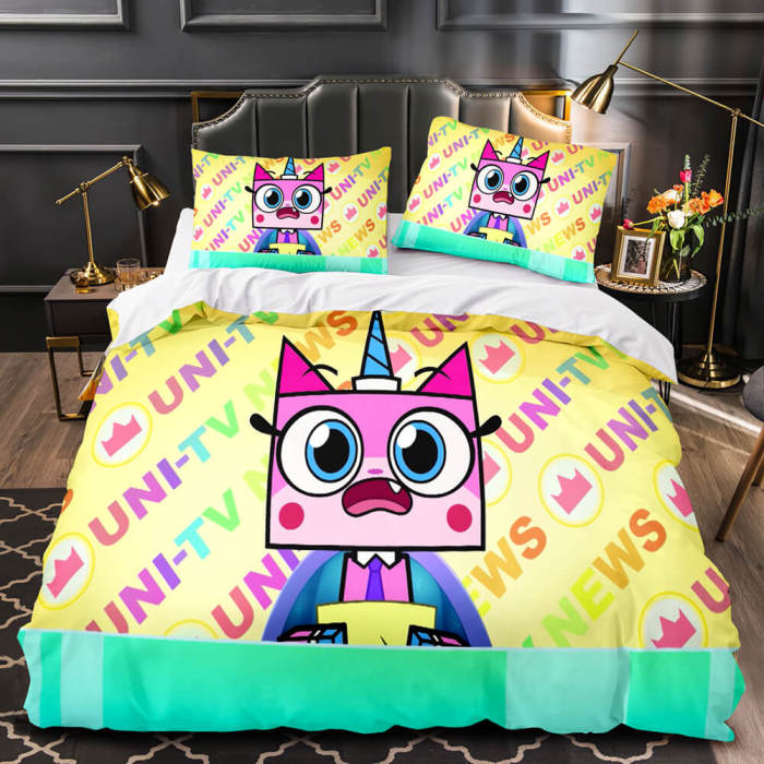 Unikitty Bedding Set Quilt Duvet Cover Bedding Sets Kids Birthday Gift