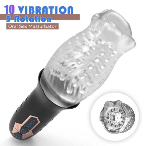 360°Automatic Rotation Vibrator Bare Sleeve 10 Vibration 5 Rotation Oral Sex Masturbator