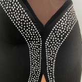 Sexy Sling Diamonds Split Dress