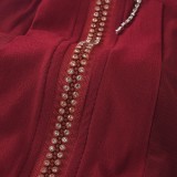 Solid Color Mesh Sitching Sexy Deep V  Perspective Damond Zipper Sleeveless Jumpsuit