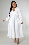 Women Casual Middle Sleeved Shirt Dress