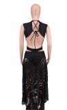V-neck Hollow Our Casual Dress