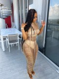 Women's sexy Solid Color Woolen Knitted Crochet Beach Dress