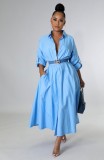 Women Casual Middle Sleeved Shirt Dress