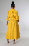 Women Casual Middle Sleeved Shirt Dress