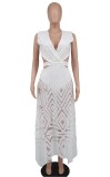 V-neck Hollow Our Casual Dress